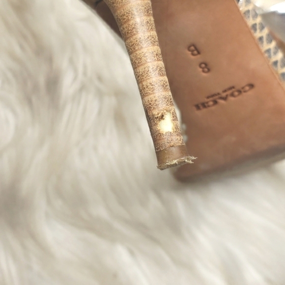 COACH Camille Two-Piece Pump Shoes D'Orsay metallic embossed 8B - Picture 7 of 12